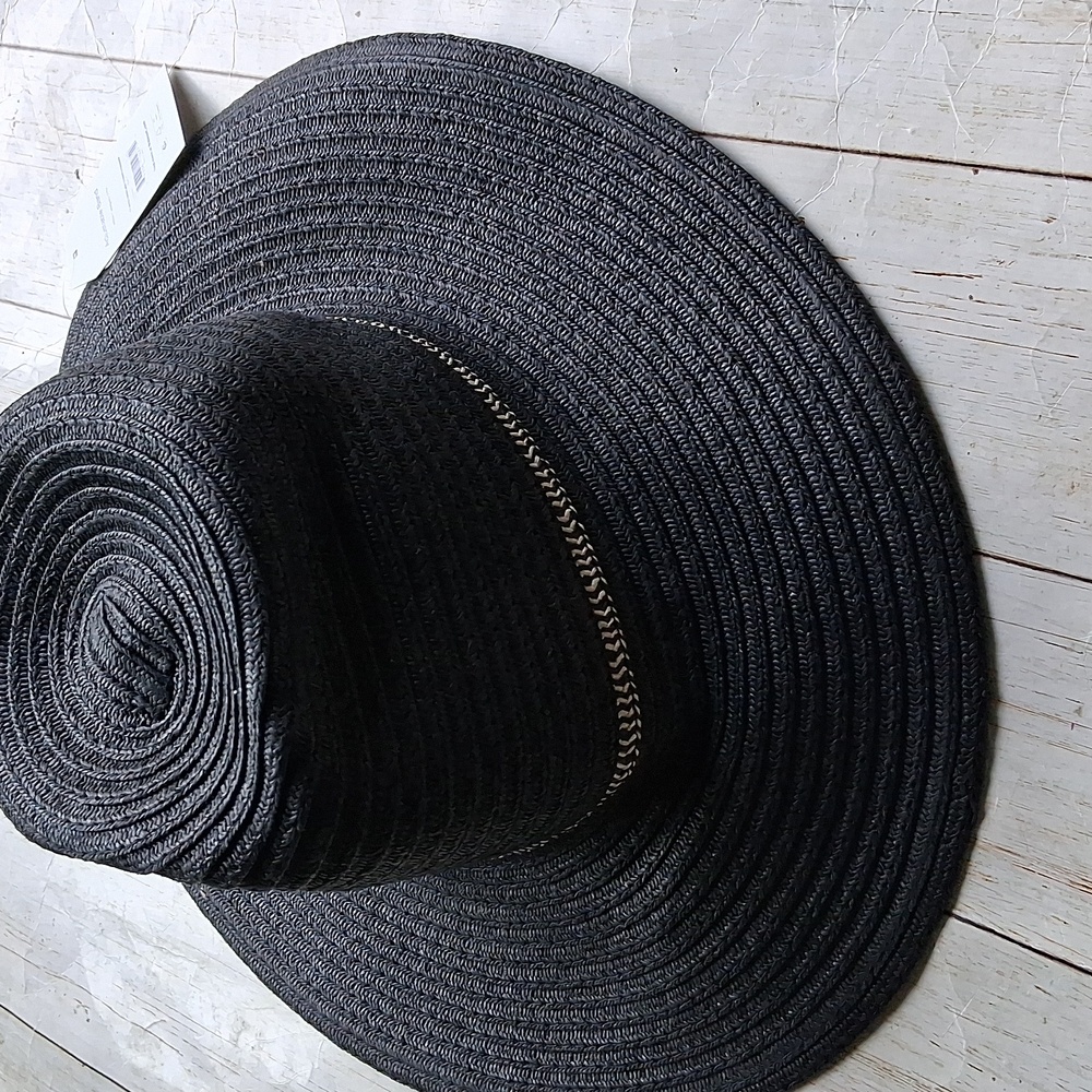 Black Wool Wide Brim Floppy Hat